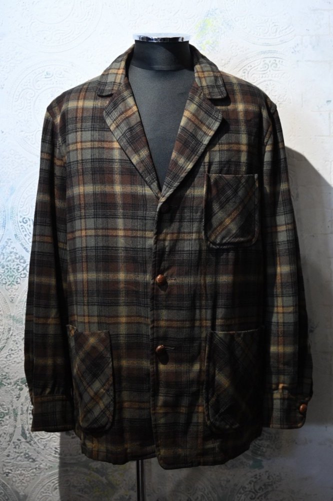 us 1950's~ "Pendleton" wool check jacket