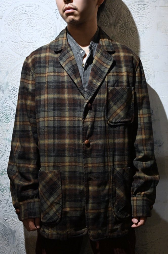 us 1950's~ "Pendleton" wool check jacket