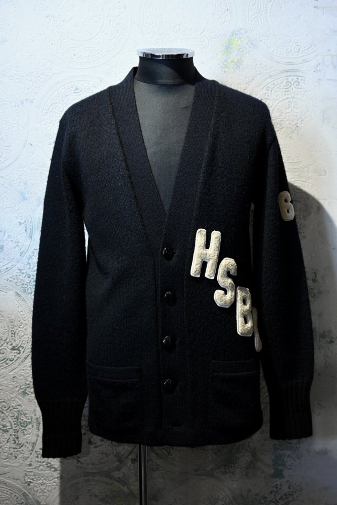 us 1960's black lettered cardigan 