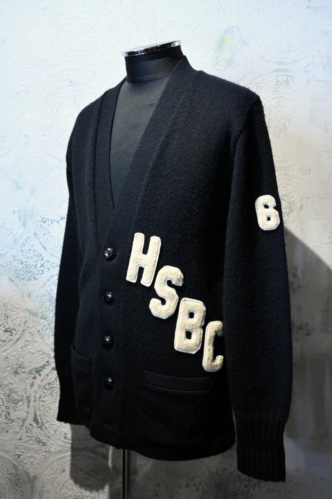 us 1960's black lettered cardigan 