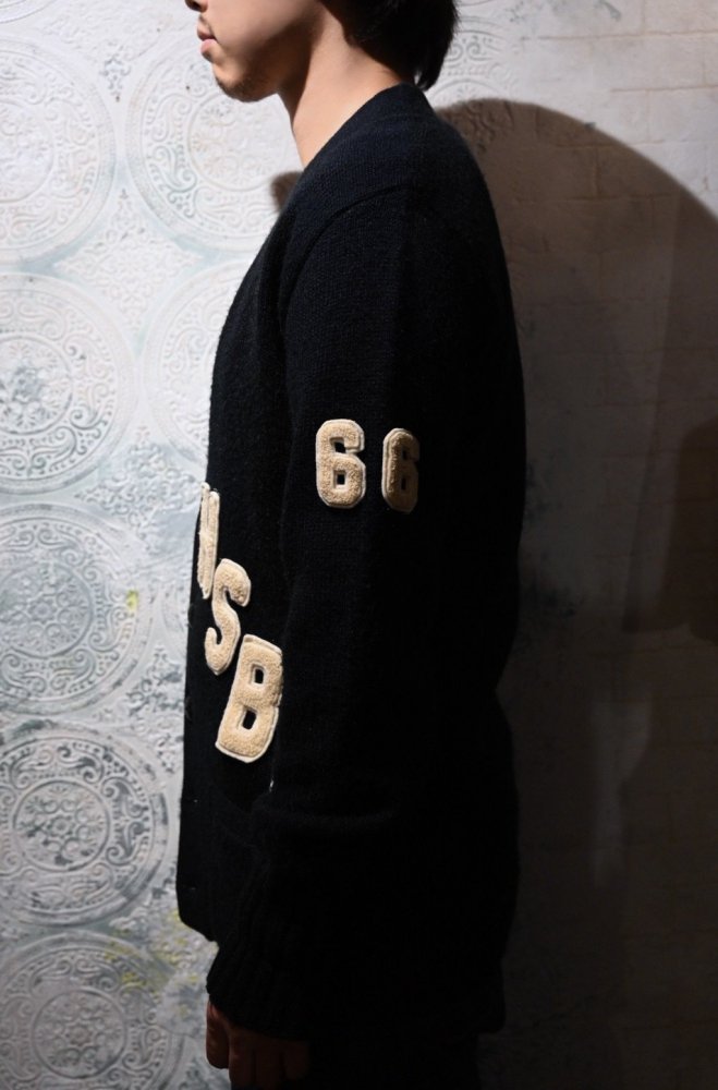 us 1960's black lettered cardigan 