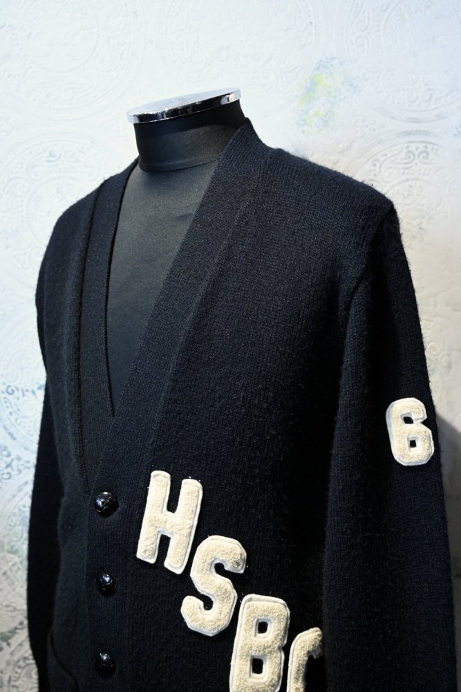 us 1960's black lettered cardigan 