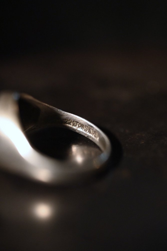 Vintage silver  onyx ring