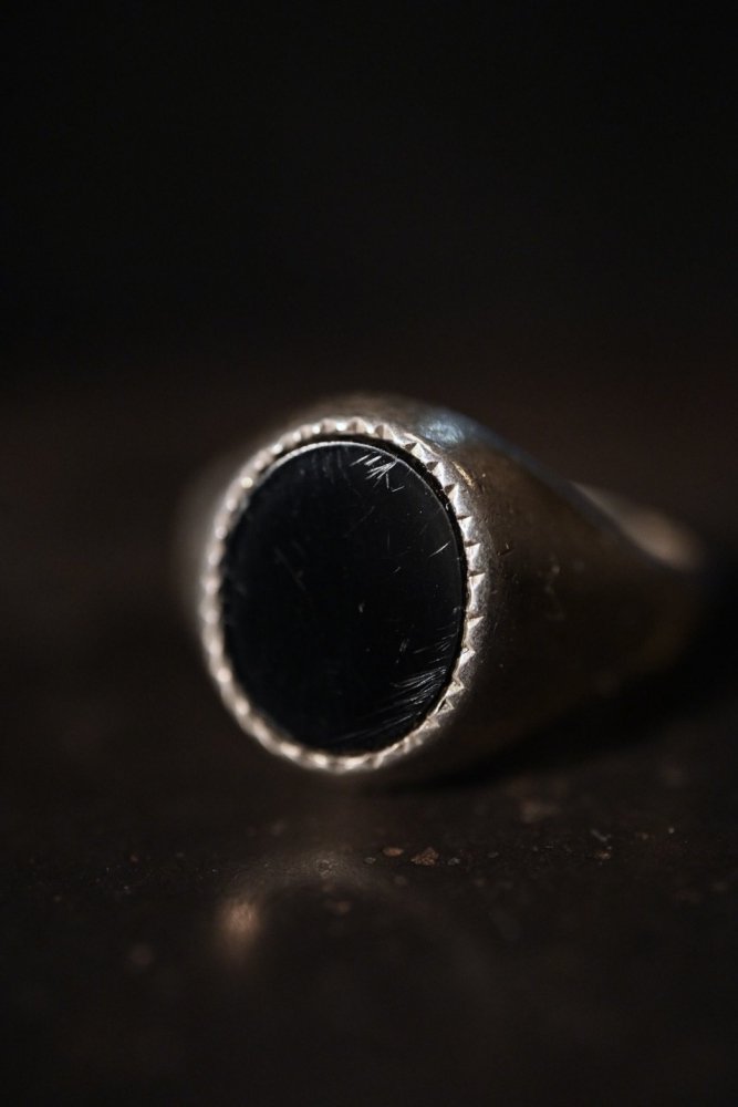 Vintage silver  onyx ring