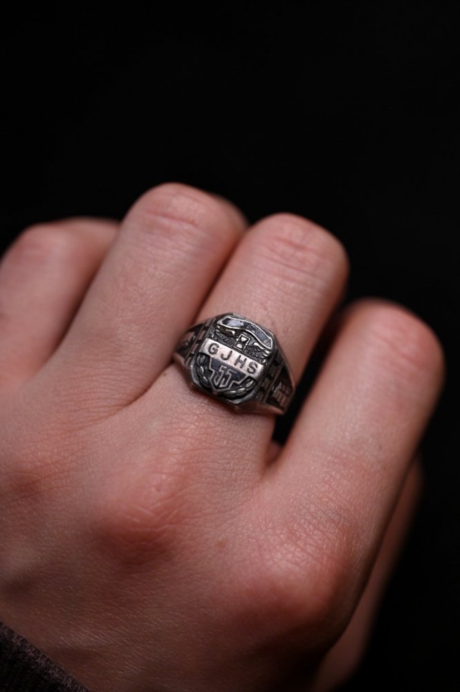 us 1950's silver college ring