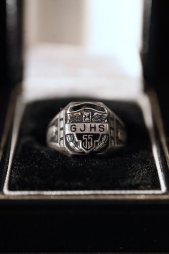 us 1950's silver college ring