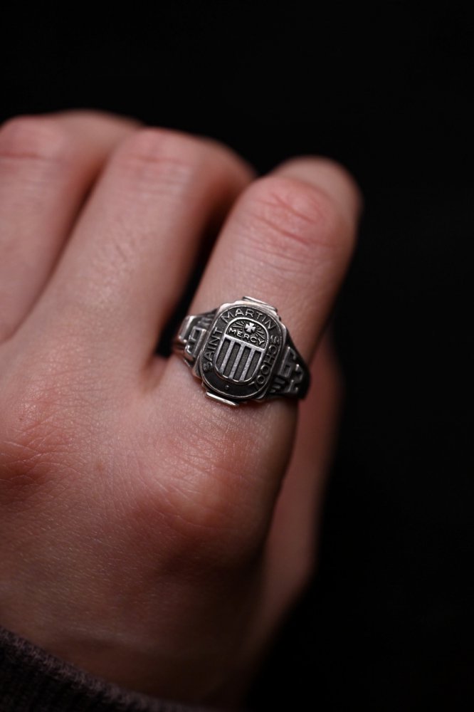 us 1960's silver college ring