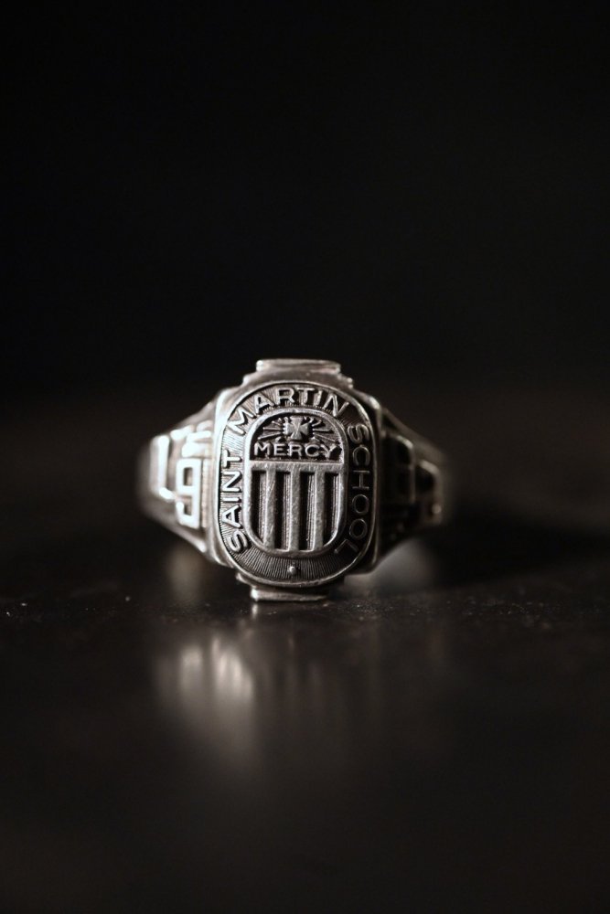 us 1960's silver college ring