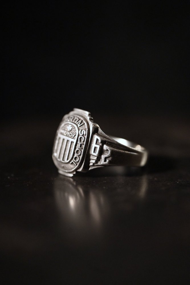 us 1960's silver college ring