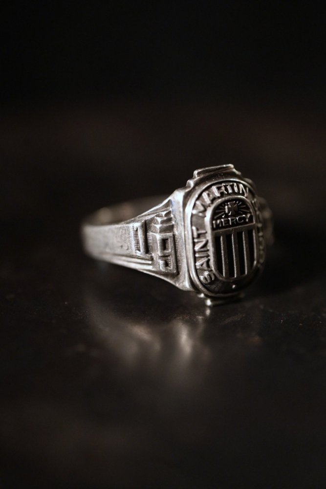 us 1960's silver college ring