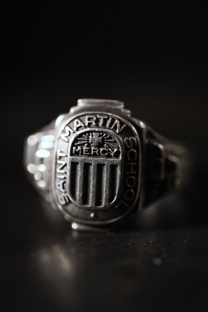 us 1960's silver college ring