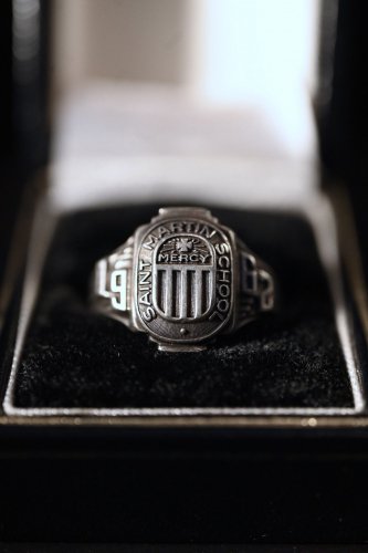 us 1960's silver college ring