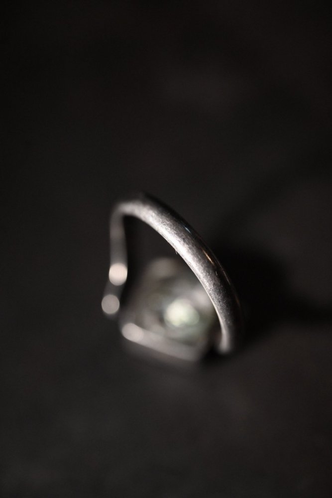 Vintage silver 950 onyx shell ring