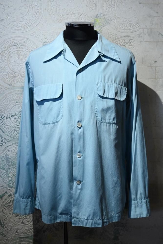 us 1950's cotton open collar shirt