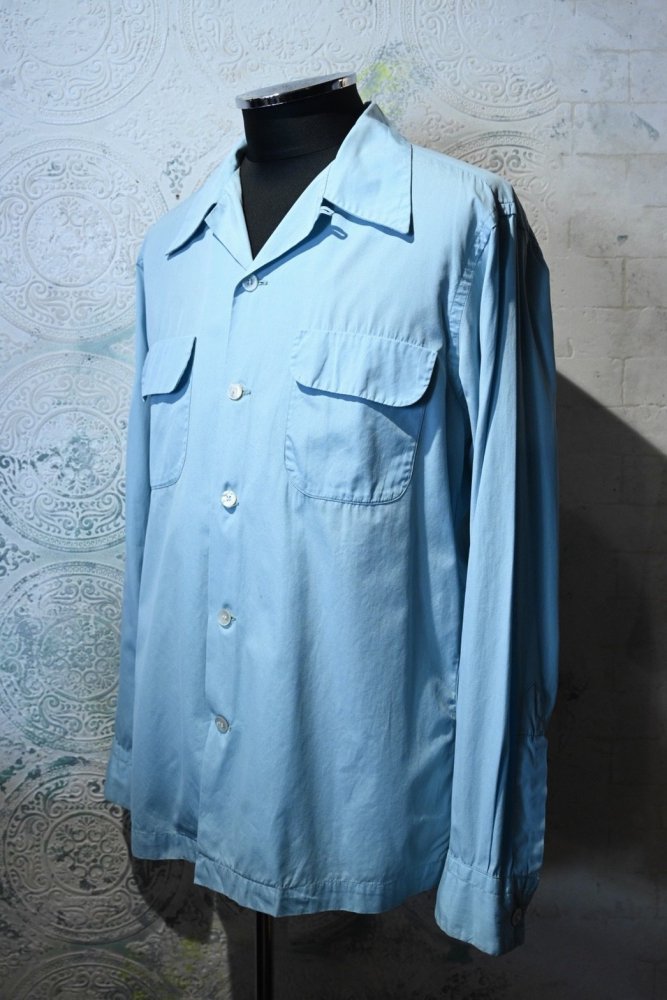 us 1950's cotton open collar shirt