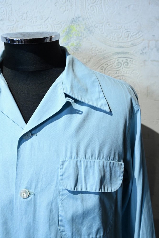 us 1950's cotton open collar shirt