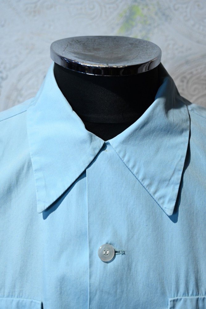 us 1950's cotton open collar shirt