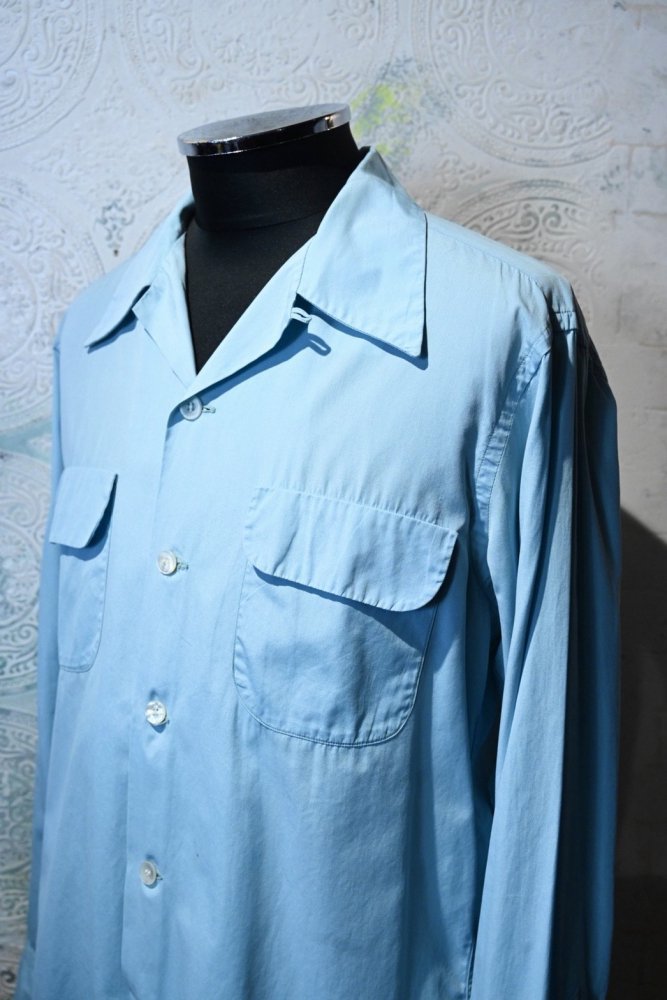 us 1950's cotton open collar shirt