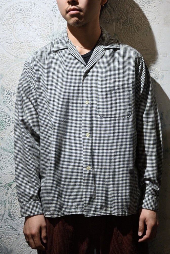 us 1960's cotton gingham check shirt