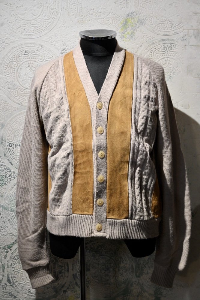 us 1960's "Campus" wool  suede cardigan