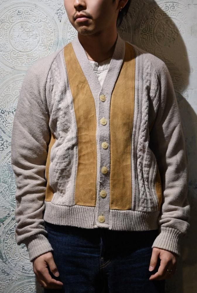 us 1960's "Campus" wool  suede cardigan