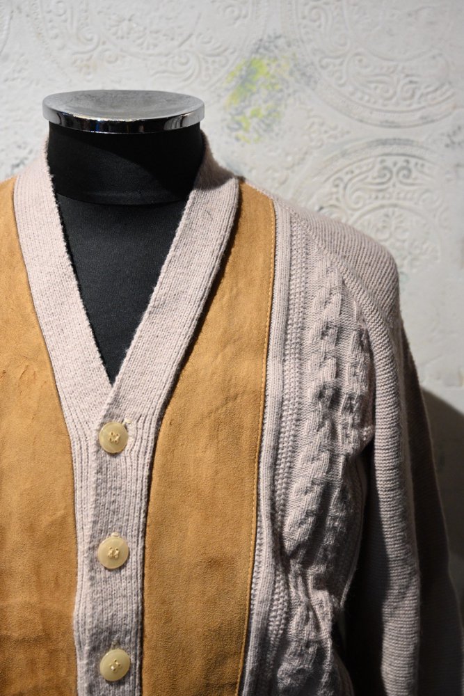 us 1960's "Campus" wool  suede cardigan