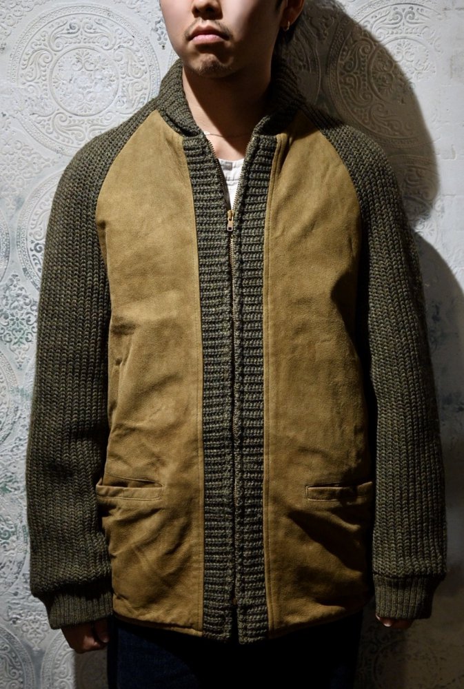 us 1960's "Mcgregor" knit  nubuck jacket