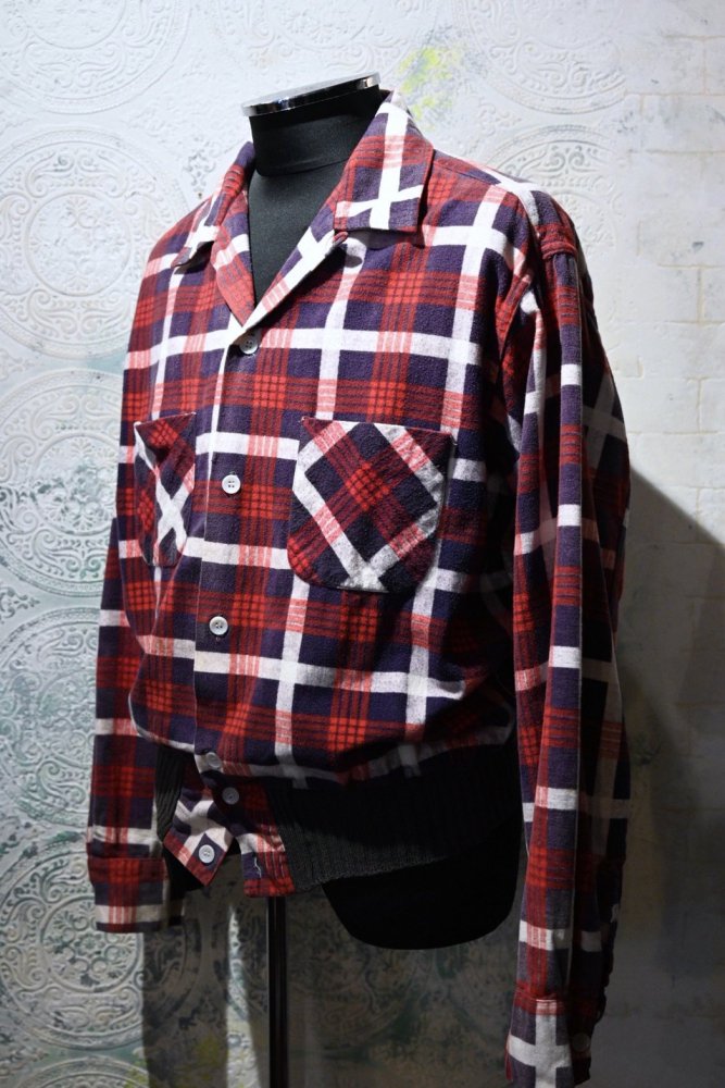 us 1950's~ "Shirt Jac" cotton flannel shirt