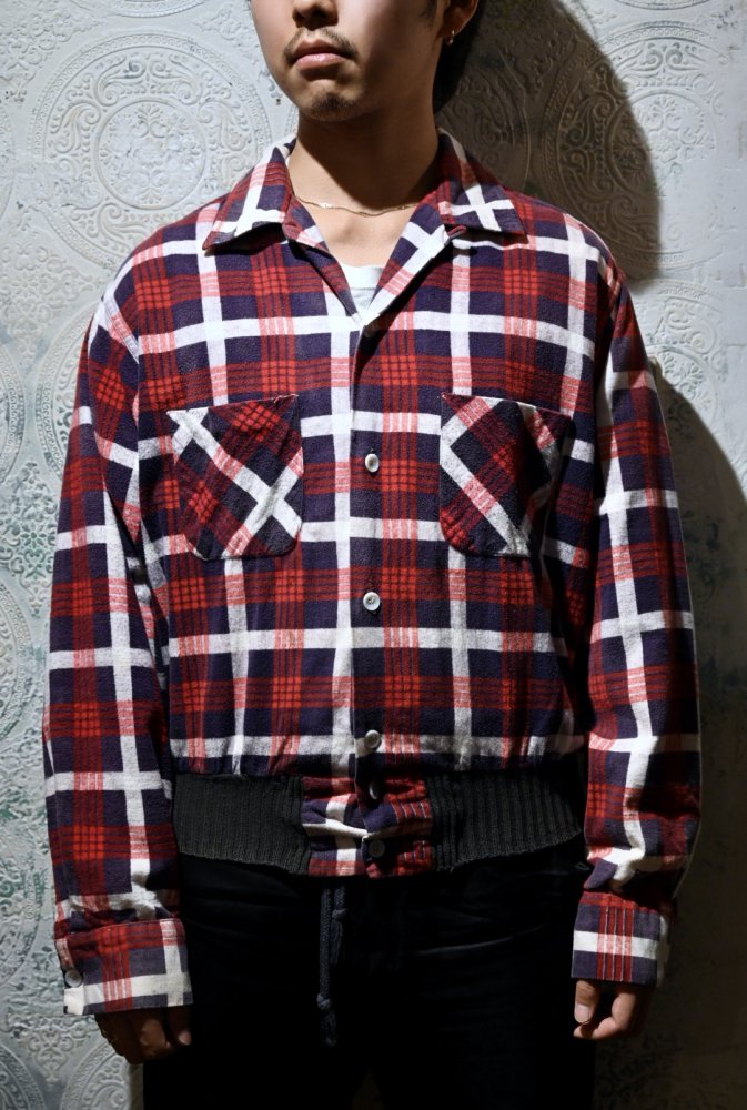 us 1950's~ "Shirt Jac" cotton flannel shirt