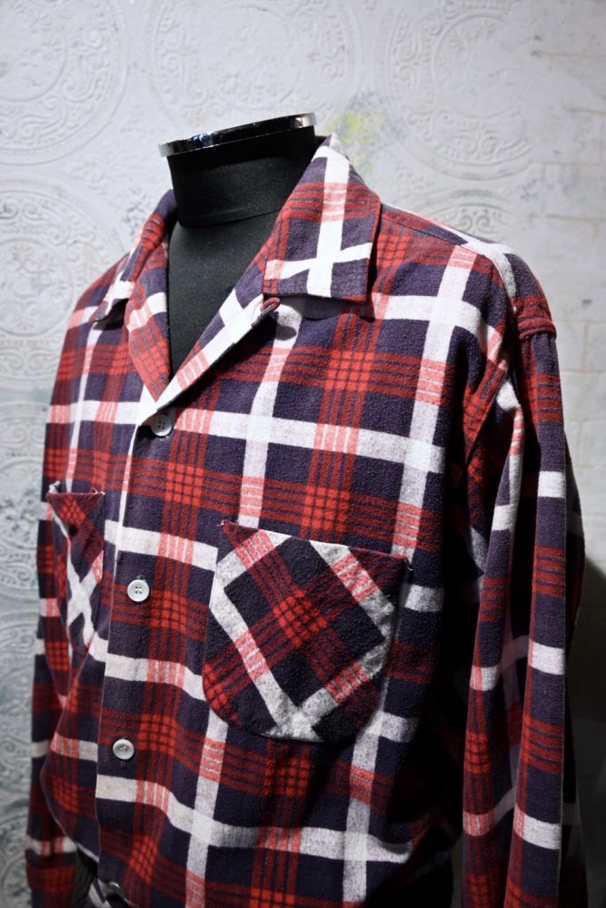 us 1950's~ "Shirt Jac" cotton flannel shirt