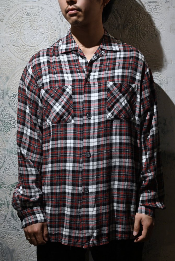 us 1960's "GERSTL" rayon check shirt