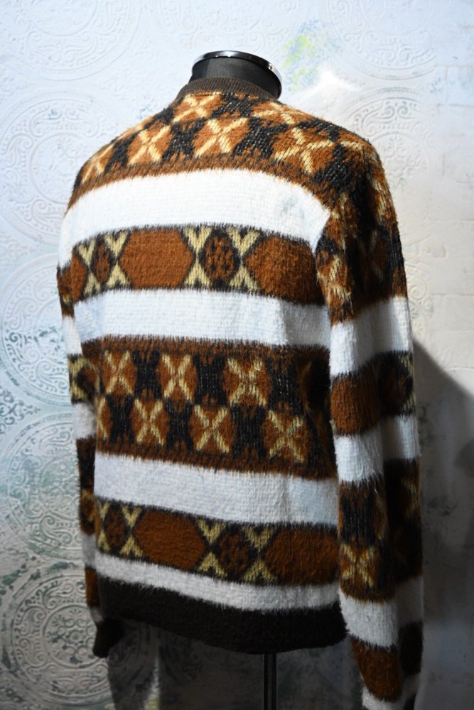 us 1960's acrylic knit zip up sweater