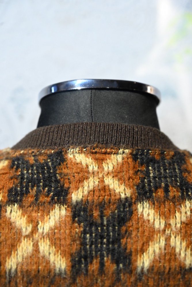 us 1960's acrylic knit zip up sweater