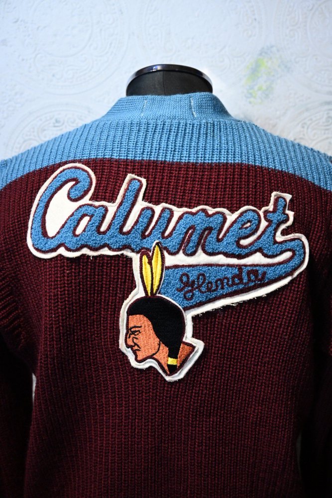 us 1950's~ lettered wool sweater