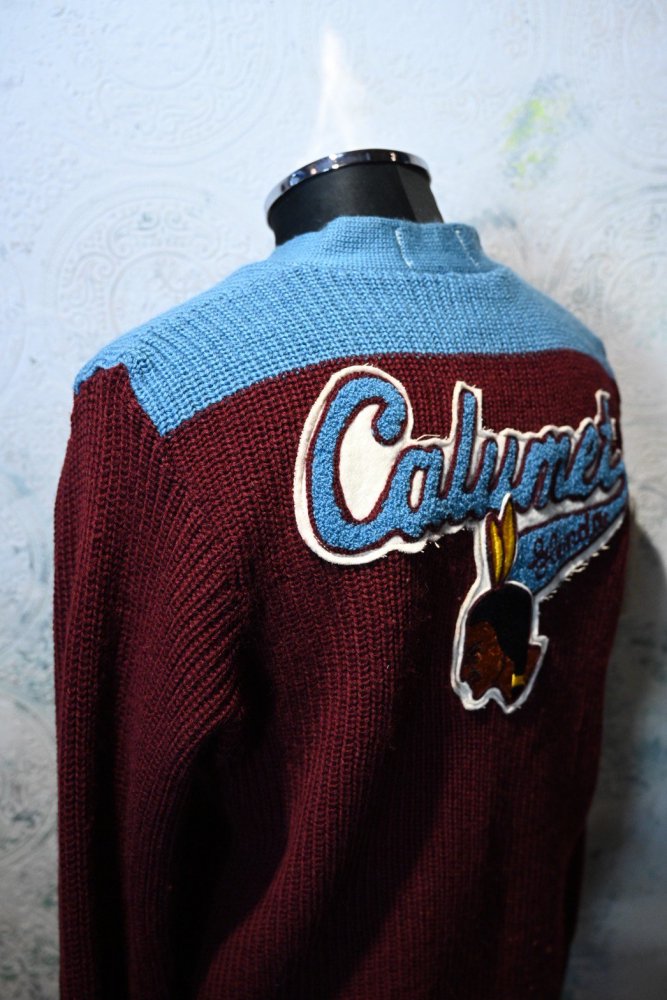 us 1950's~ lettered wool sweater