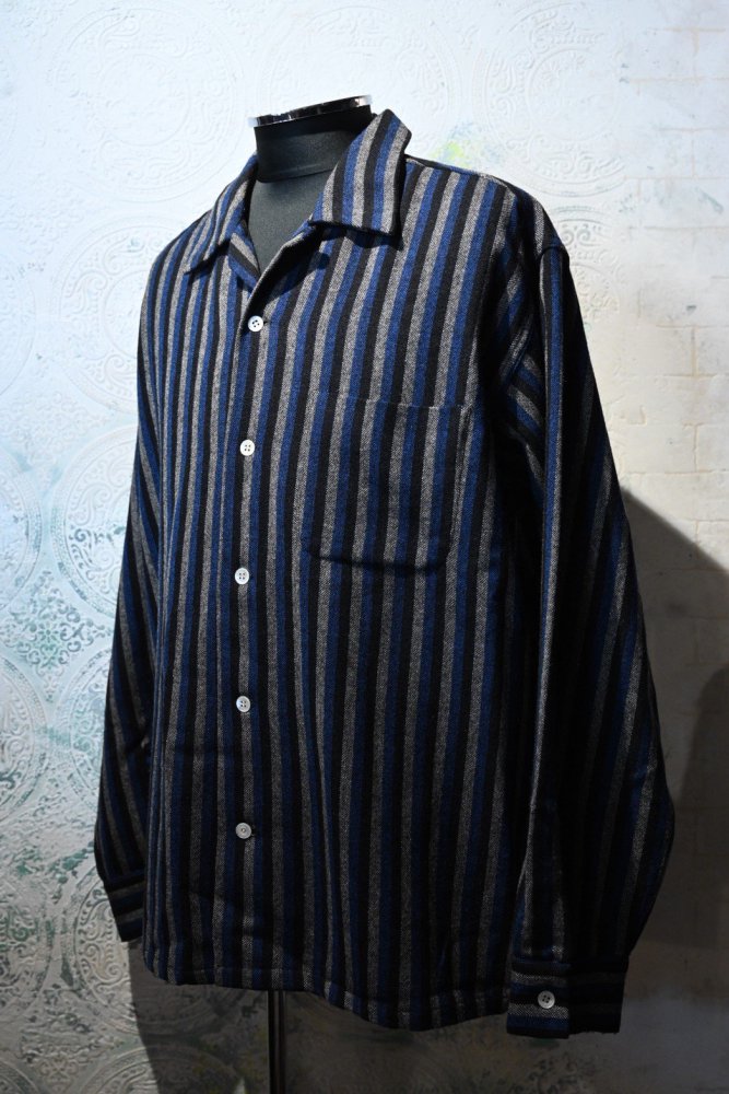 us 1950's~ wool stripe shirt "XL"