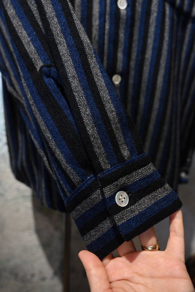 us 1950's~ wool stripe shirt "XL"