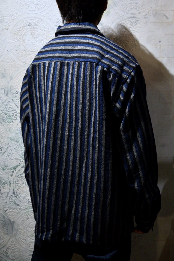 us 1950's~ wool stripe shirt "XL"