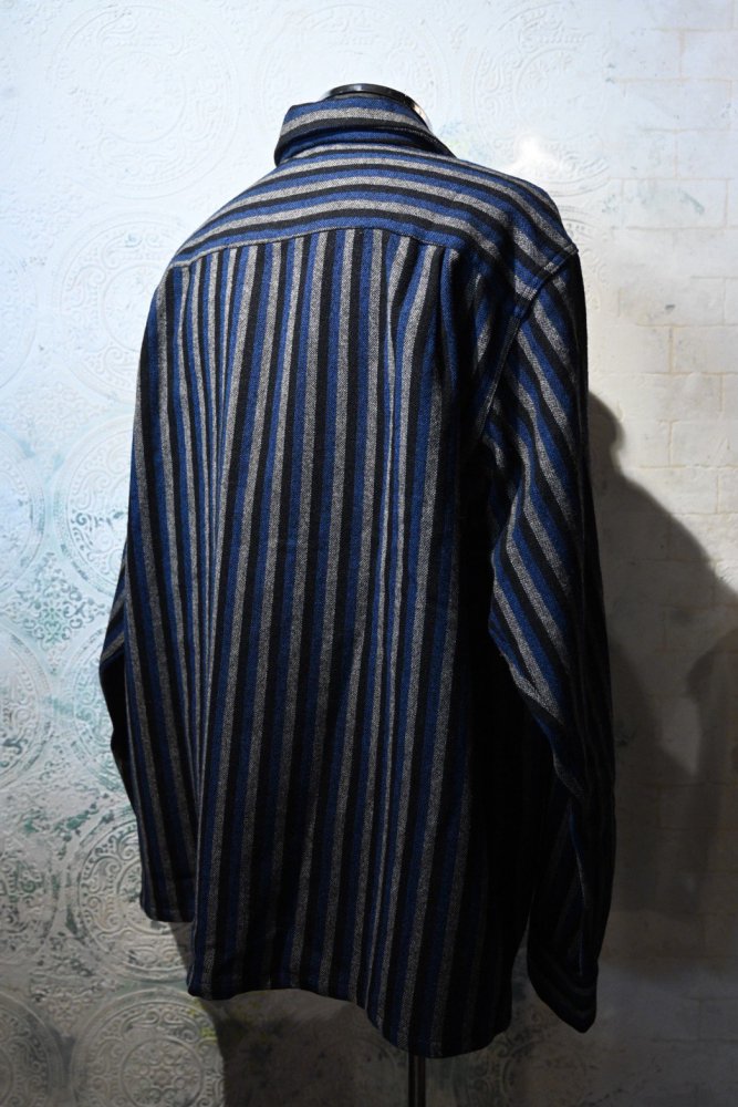 us 1950's~ wool stripe shirt "XL"