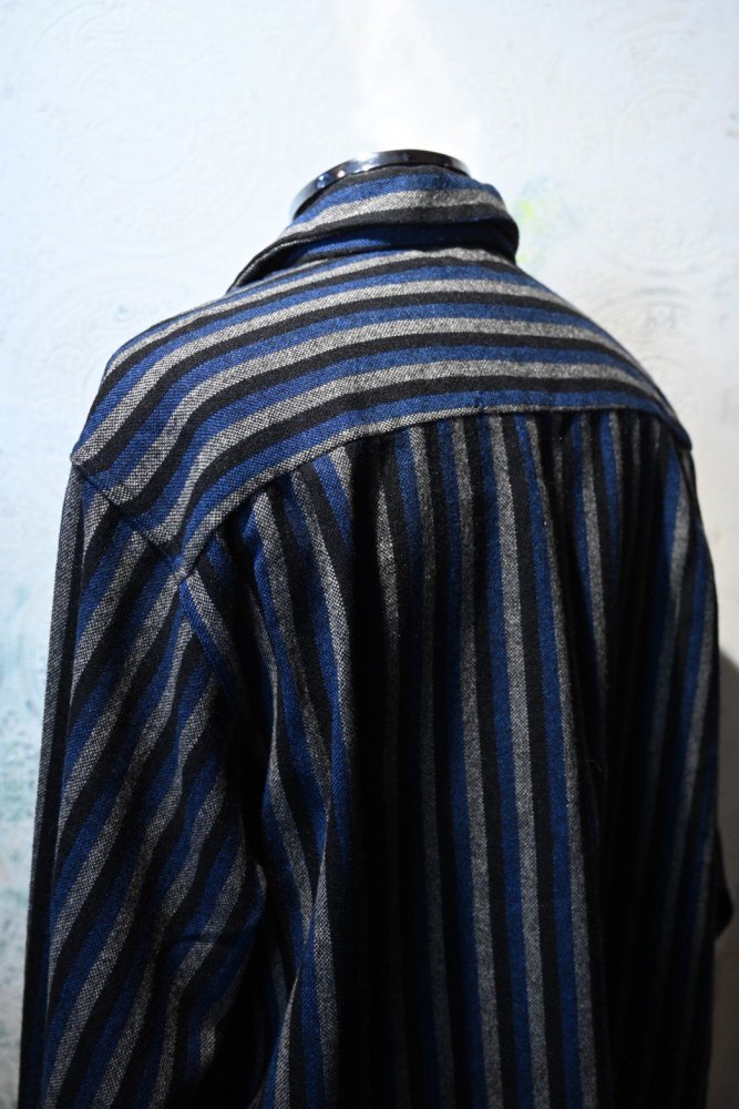 us 1950's~ wool stripe shirt "XL"