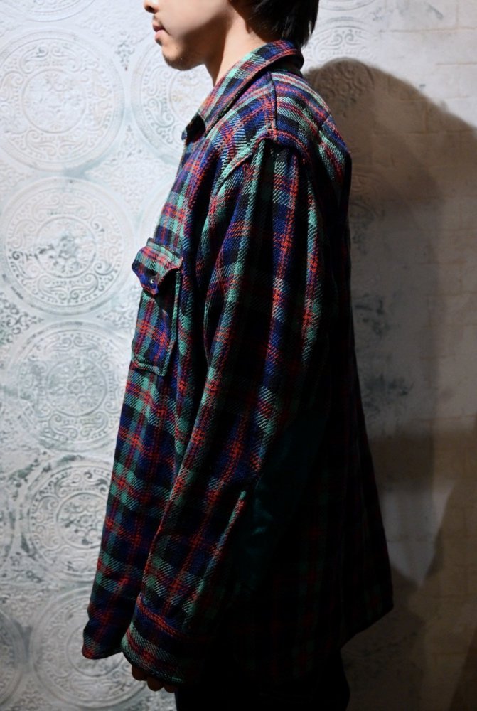 us 1940's~ wool check shirt