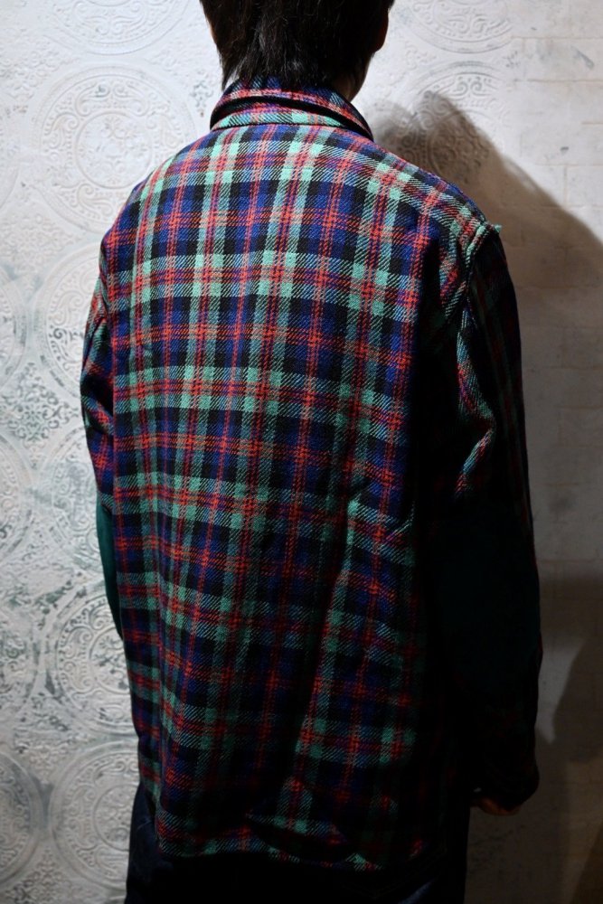 us 1940's~ wool check shirt