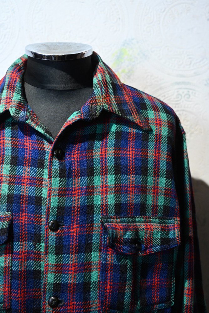 us 1940's~ wool check shirt