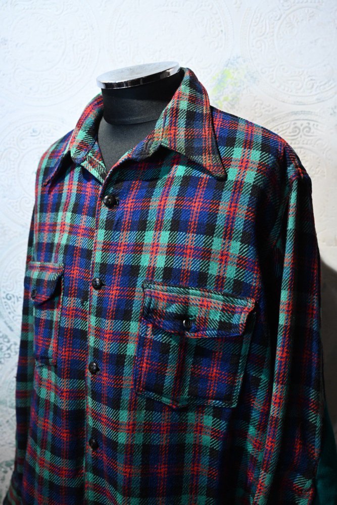 us 1940's~ wool check shirt