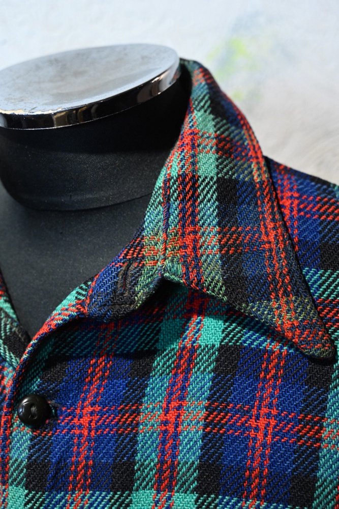 us 1940's~ wool check shirt