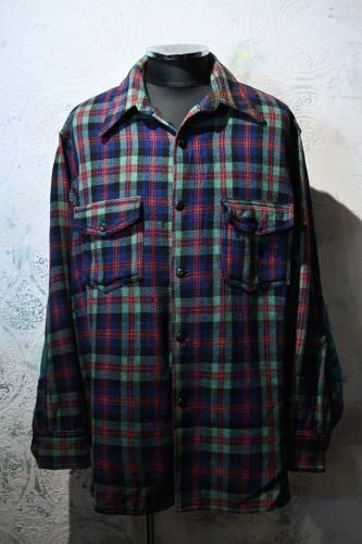 us 1940's~ wool check shirt