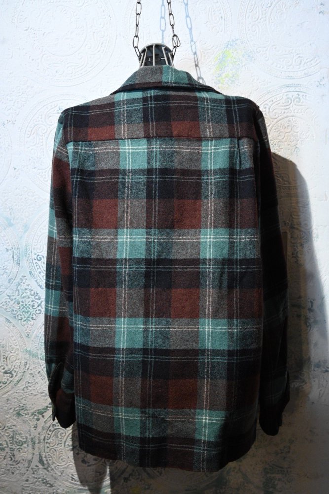 us 1960's wool check shirt jacket 