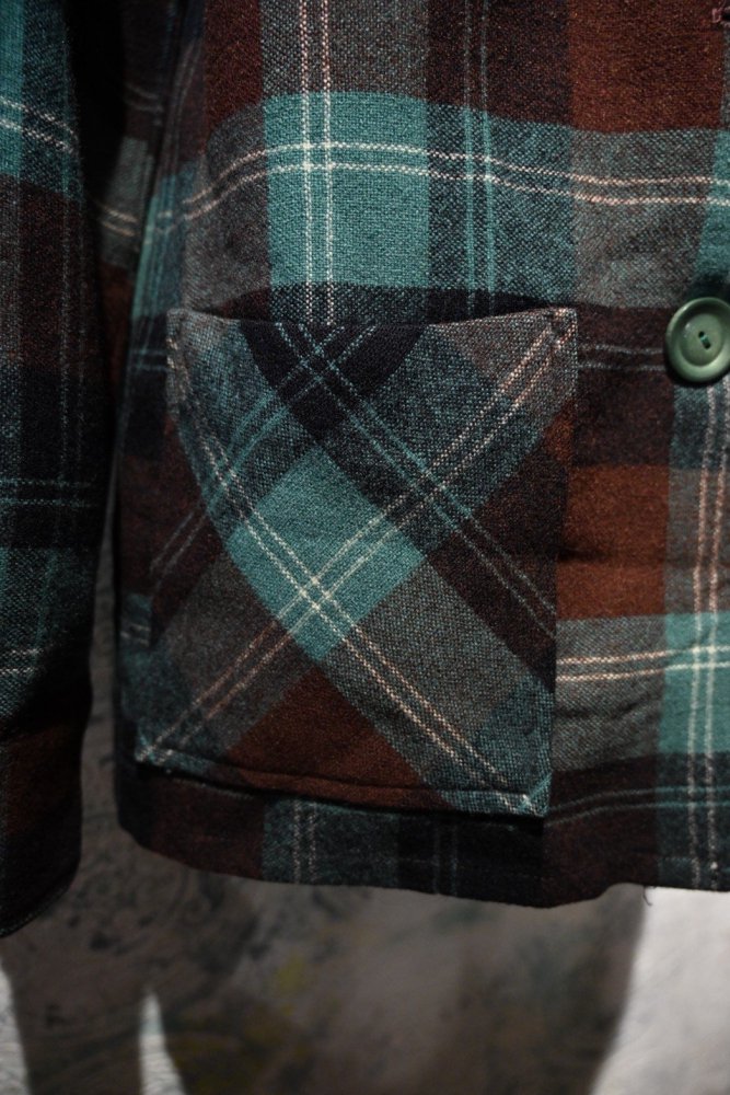 us 1960's wool check shirt jacket 