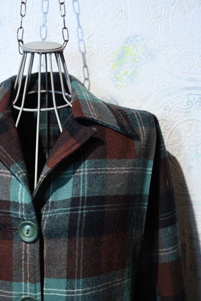 us 1960's wool check shirt jacket 