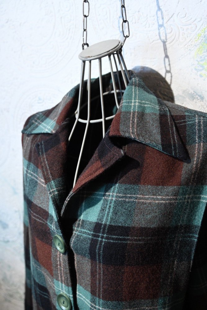 us 1960's wool check shirt jacket 